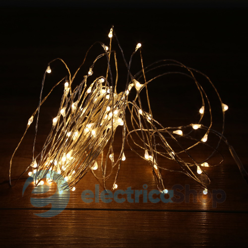 Гірлянда вулична "Нитка" String 100LED, 10м чорний провід