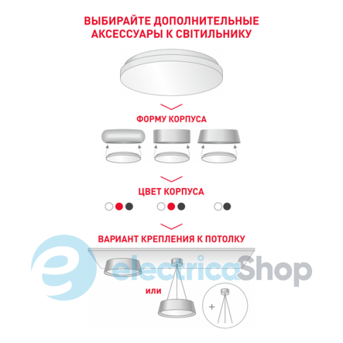 Світильник стельовий Maxus 1-FCL-002-C 24W з функцією «Збери сам»