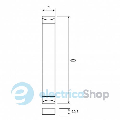 Лінійний світильник Eurolamp LED IP65 17W 4000K 0.6 м (LED-FX(0.6)-17/41)
