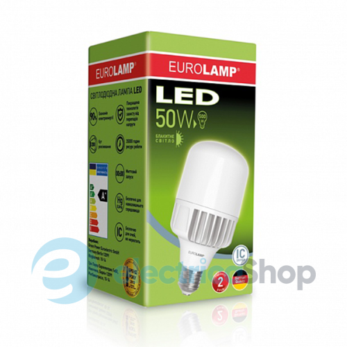 Светодиодная лампа Eurolamp высокомощная 50W E40 6500K (LED-HP-50406)