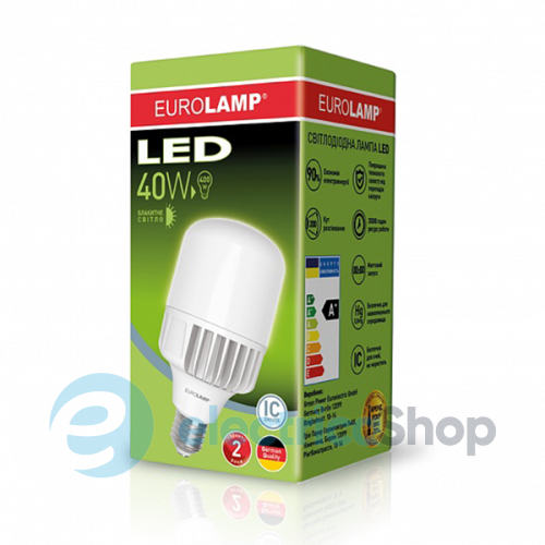 Світлодіодна лампа Eurolamp високопотужна 40W E40 6500K (LED-HP-40406)