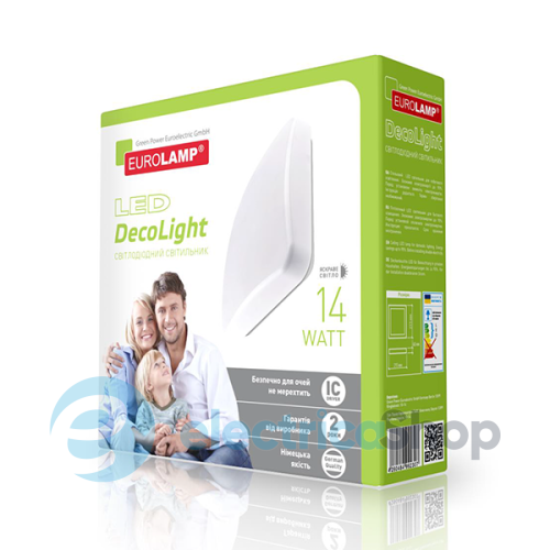 Світлодіодний накладний світильник Eurolamp LED DecoLight "квадрат" 14W/4000K (LED-NLS-14/4(F)
