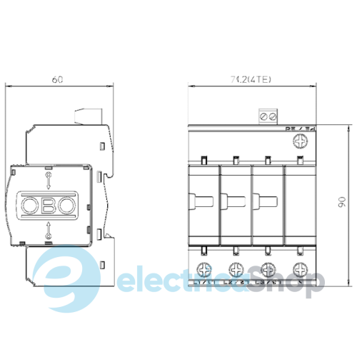 Ограничитель перенапряжений Тип II+III V10-C 3+NPE+FS, OBO Bettermann