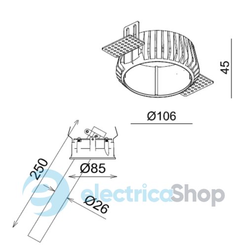 Встраиваемый светильник Mistic STICK HIDE 8W H250 матовый белый (5410910)
