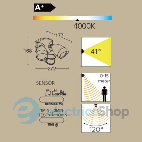 Уличный светильник Lutec Shrimp 7621903012 (6219A-PIR bl)