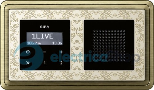 Радіо з функцією RDS, System 55, Gira 228405 зовнішній вигляд чорного скла