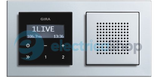 Радіо з функцією RDS, System 55, Gira 228405 зовнішній вигляд чорного скла
