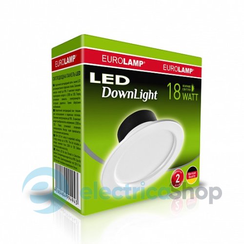 Вбудований точковий світильник DownLight Eurolamp LED 18W 4000K (LED-DLR-18/4(Е))