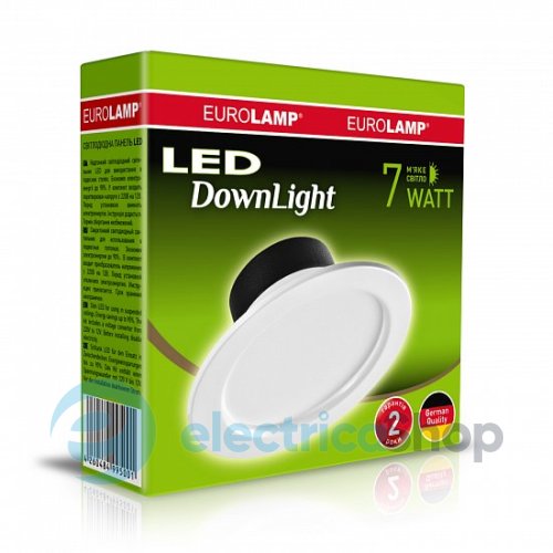 Вбудований точковий світильник DownLight Eurolamp LED 7W 3000K (LED-DLR-7/3(Е))