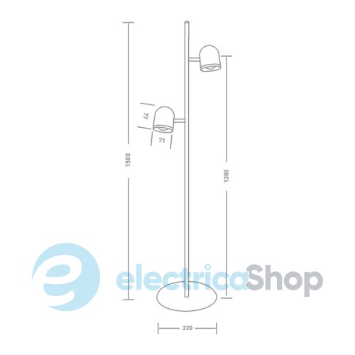 Торшер MAXUS MSL-01F 2x4W 4100K чорний (2-MSL-10841-FB)