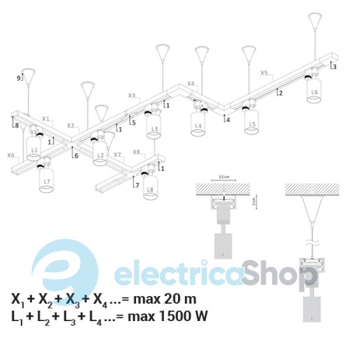 Кріплення для трекової системи Nowodvorski 9460 PROFILE SUSPENSION KIT BLACK