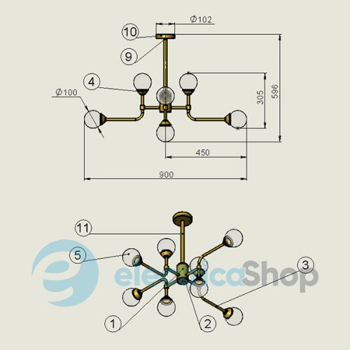 Люстра PikArt White berries chandelier 6272