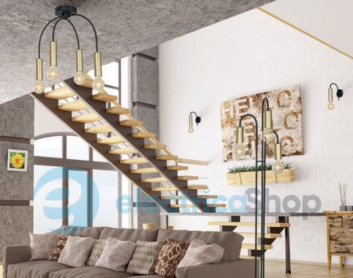 Торшер LUMINEX Loppe black/gold 0509