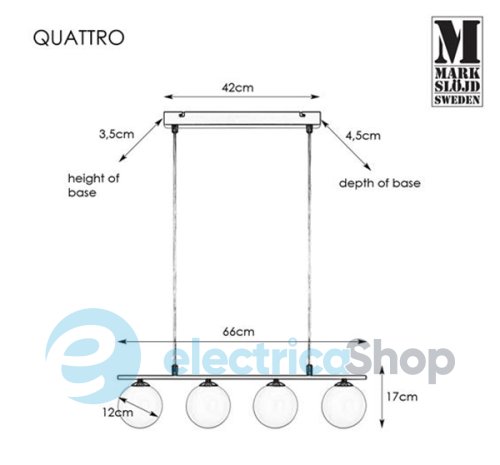 Люстра MARKSLOJD Quattro 107574