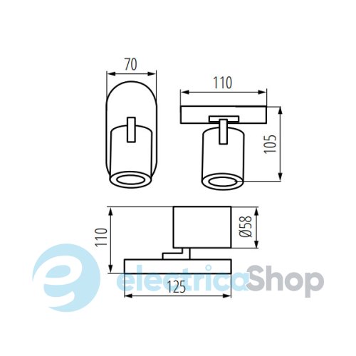 Спотовый светильник Kanlux 29121 Laurin EL-1OB