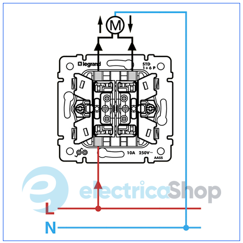 Перемикач 2-кл. до жалюзі для серії Valena Classic Legrand 770114 алюміній