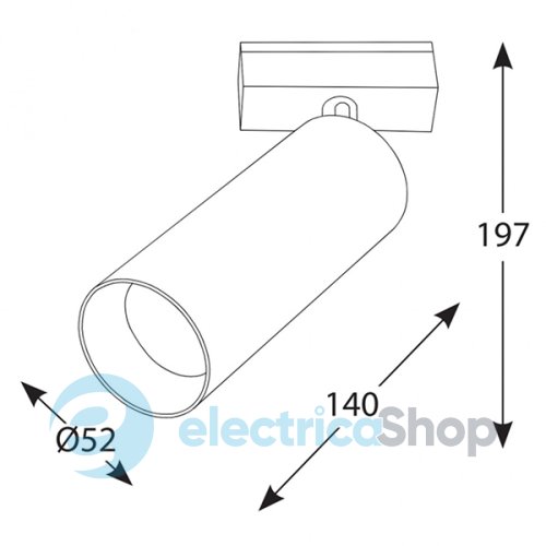 Трековий світильник LTX IN LINE TUB M LED 19W, 3000К (06.0514.19.930.BK)