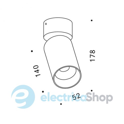 Точковий світильник LTX TUB M LED 13W, 3000К (02.0514.13.930.BK)