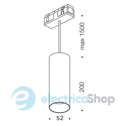 Трековий світильник LTX IN LINE TUB M LED 19W, 4000К (06.0521.19.940.BK) pendant