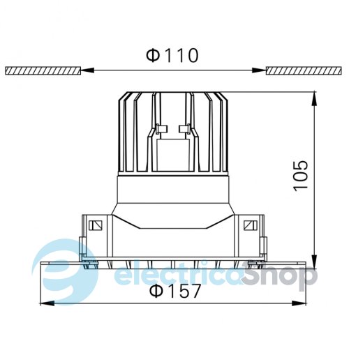 Світильник вбудований LTX INVISIBLE Square LED 13W, 3000К (01.2211.13.830.BK)