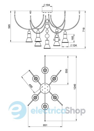 Люстра PikArt ARCH 7U (12894-4) black