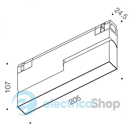 Трековий світильник LTX IN LINE LINEA LED 6W, 3000К, чорний (06.2053.6.930.BK)
