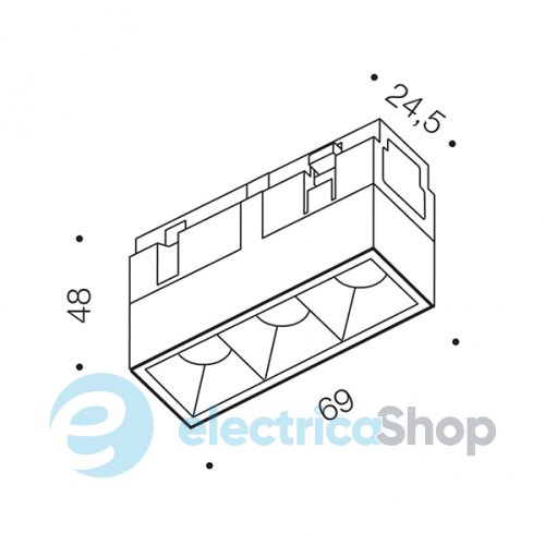 Трековий світильник LTX IN LINE COMFORT LED 4W, 4000К, чорний (06.0691.4.940.BK)