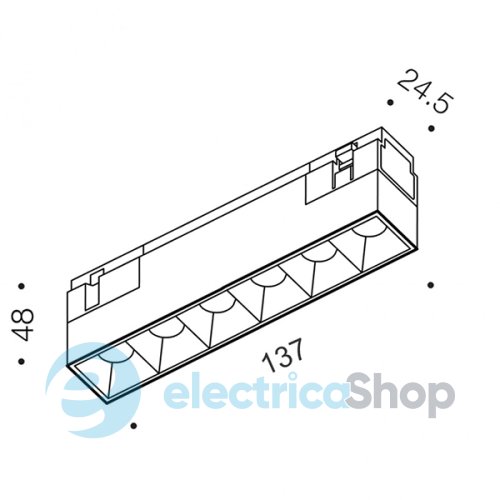 Трековий світильник LTX IN LINE COMFORT LED 8W, 4000К, чорний (06.1371.8.940.BK)