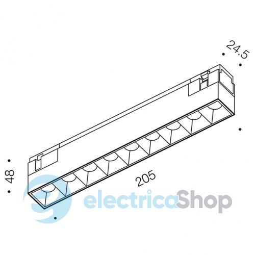 Трековий світильник LTX IN LINE COMFORT LED 12W, 3000К, чорний (06.2051.12.930.BK)