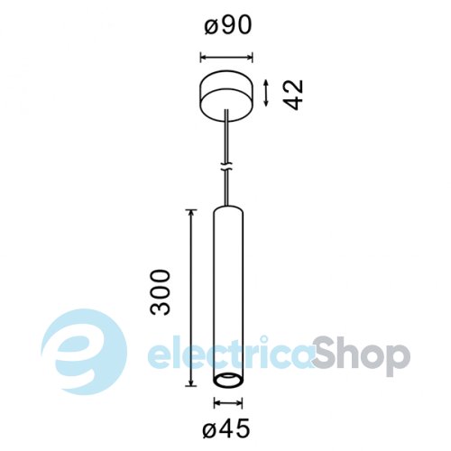 Підвісний світильник LTX PIPE M LED 10W, 3000К, чорний (03.4008.10.830.BK)