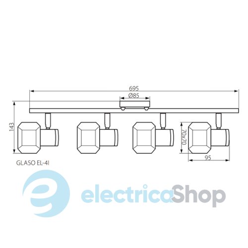 Світильник настінно-стельовий Kanlux GLASO EL-4I (19643)