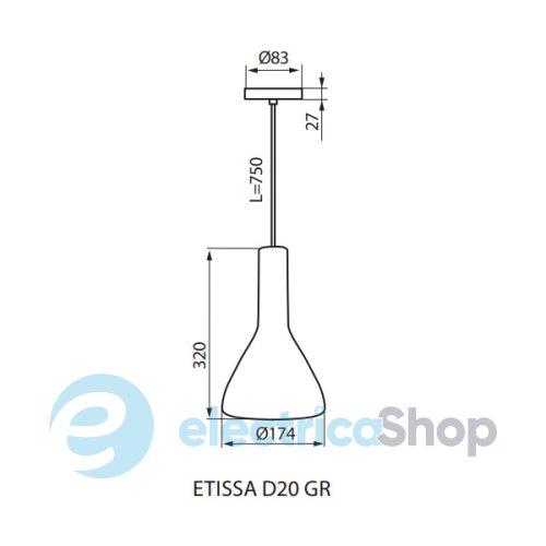 Подвесной светильник Kanlux ETISSA D20 GR 27000