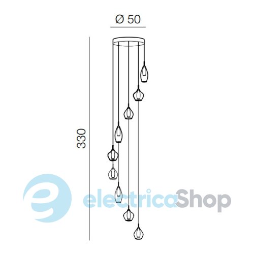 Подвесной светильник AZzardo Amber Milano 9 AZ3673 chrome