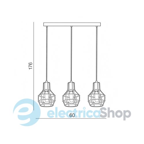 Підвісний світильник AZzardo Carron 3 Line AZ2141 copper