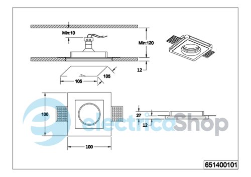 Точковий світильник TRIO TATRA 651400101