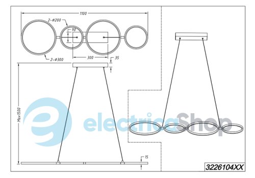 Підвісний світильник TRIO RONDO 322610432