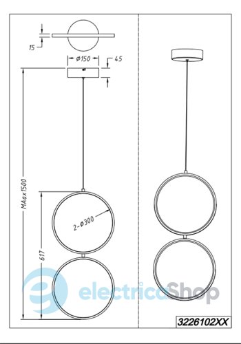 Підвісний світильник TRIO RONDO 322610232