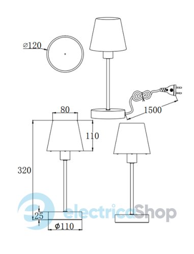 Настільна лампа TRIO LUIS 595500108