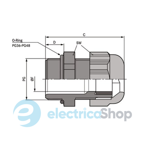 Сальник для кабеля SKINTOP ST-PG36 RAL 7001 SGY