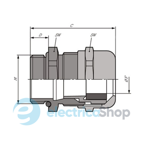 Сальник для кабеля SKINTOP MS-M 20x1,5
