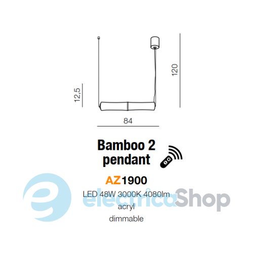 Подвесной светильник AZzardo BAMBOO 2 AZ1900 диммируемый