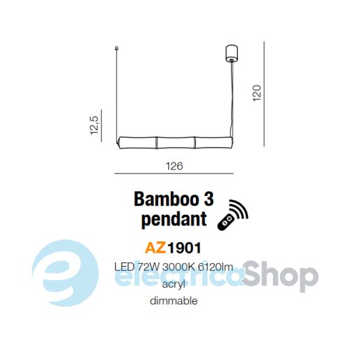 Подвесной светильник AZzardo BAMBOO 3 AZ1901 диммируемый