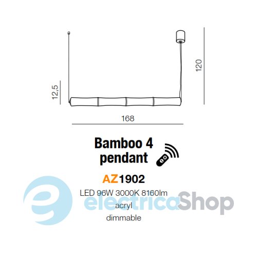 Подвесной светильник AZzardo BAMBOO 4 AZ1902 диммируемый