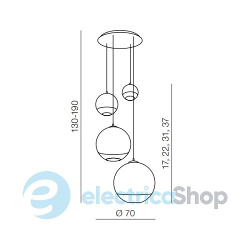 Підвісний світильник AZzardo SILVER BALL 4 AZ2531