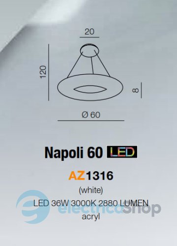 Подвесной светильник AZzardo NAPOLI 60 AZ1316
