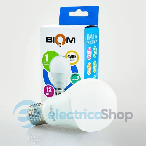 LED-лампа Biom BT-532 A60 12W E27 4500К switch dimmable матова