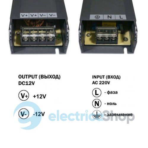 Блок питания  12V/DC 350W IP20, BIOM Professional BPU-350 29,2А негерметичный (11661)