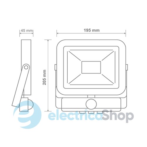 Світлодіодний прожектор MAXUS 30W 5000K (1-MFL-01-3050S) sensor
