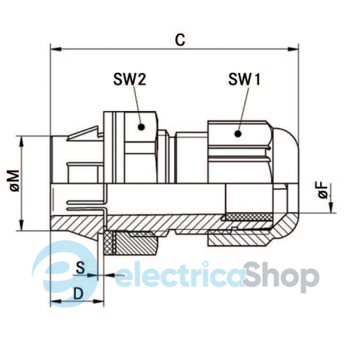 Сальник для кабеля SKINTOP CLICK 25 RAL 7001 SGY