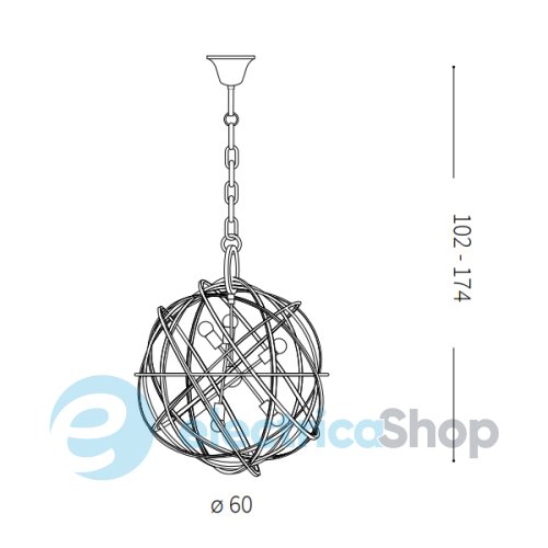 Подвесной светильник Ideal Lux KONSE SP6 156026